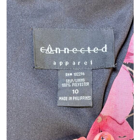 Vtg Retro Style Sleeveless A Line Dress Size 10 Black Dark Floral Sweet Feminine - Picture 4 of 10